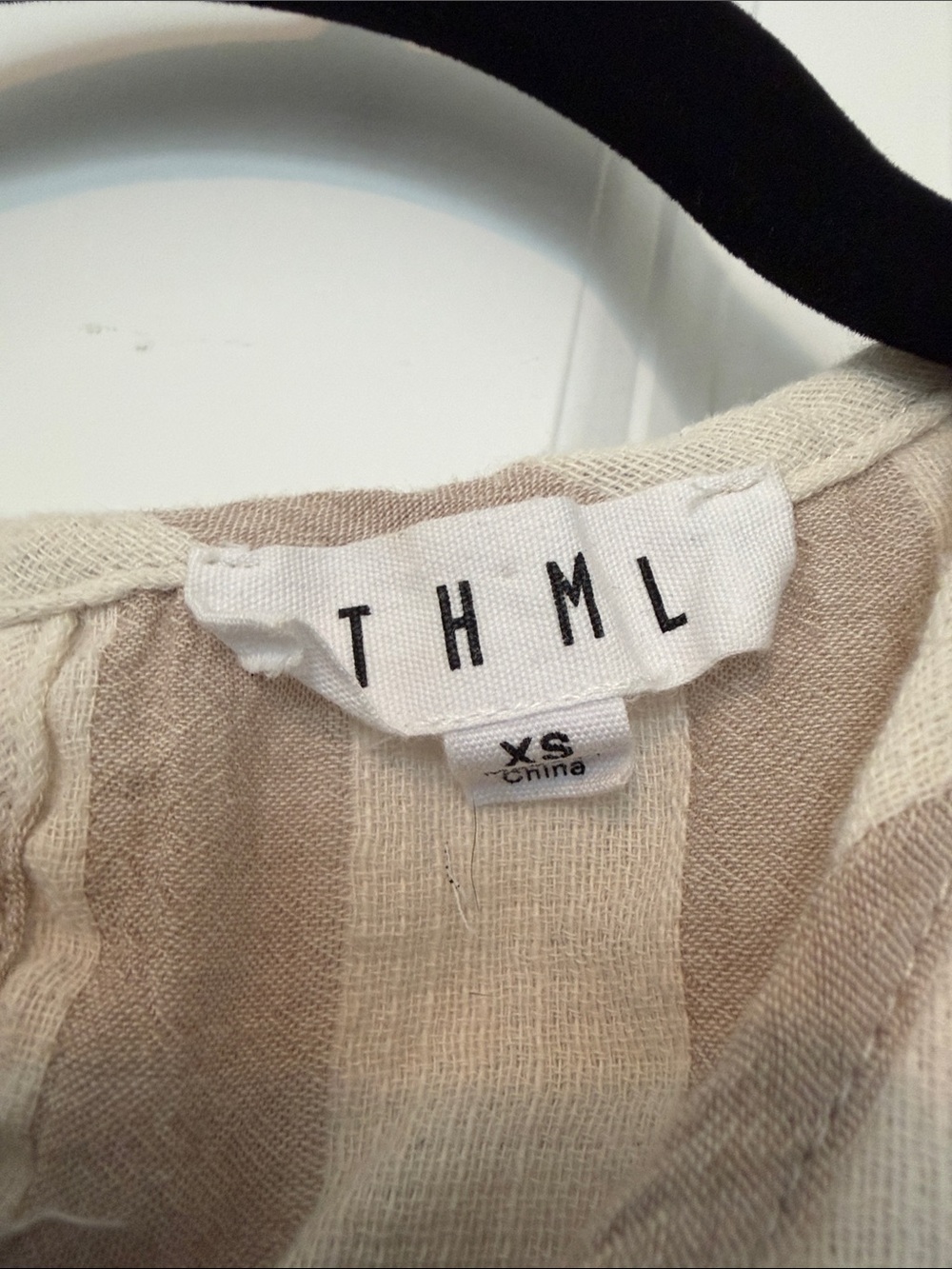 THML Beige & Cream Striped Embroidered Flutter Sleeve Blouse - Picture 3 of 6